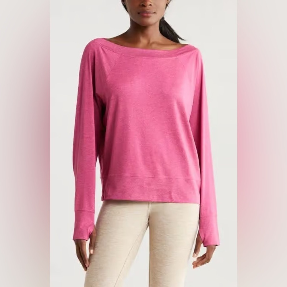 ZELLA Restore Soft Lite Boat Neck Top, Pink Violet, Size S